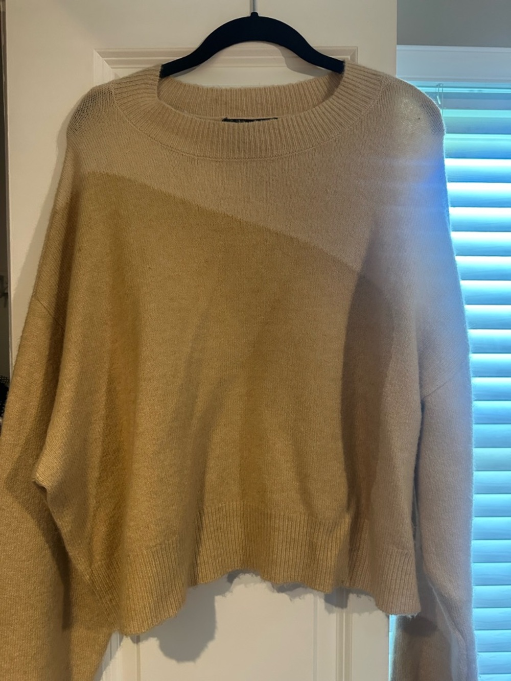 Forever 21 Two-Tone Beige Crewneck Sweater